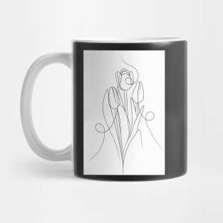 Tulip Flower Line Drawing Mug